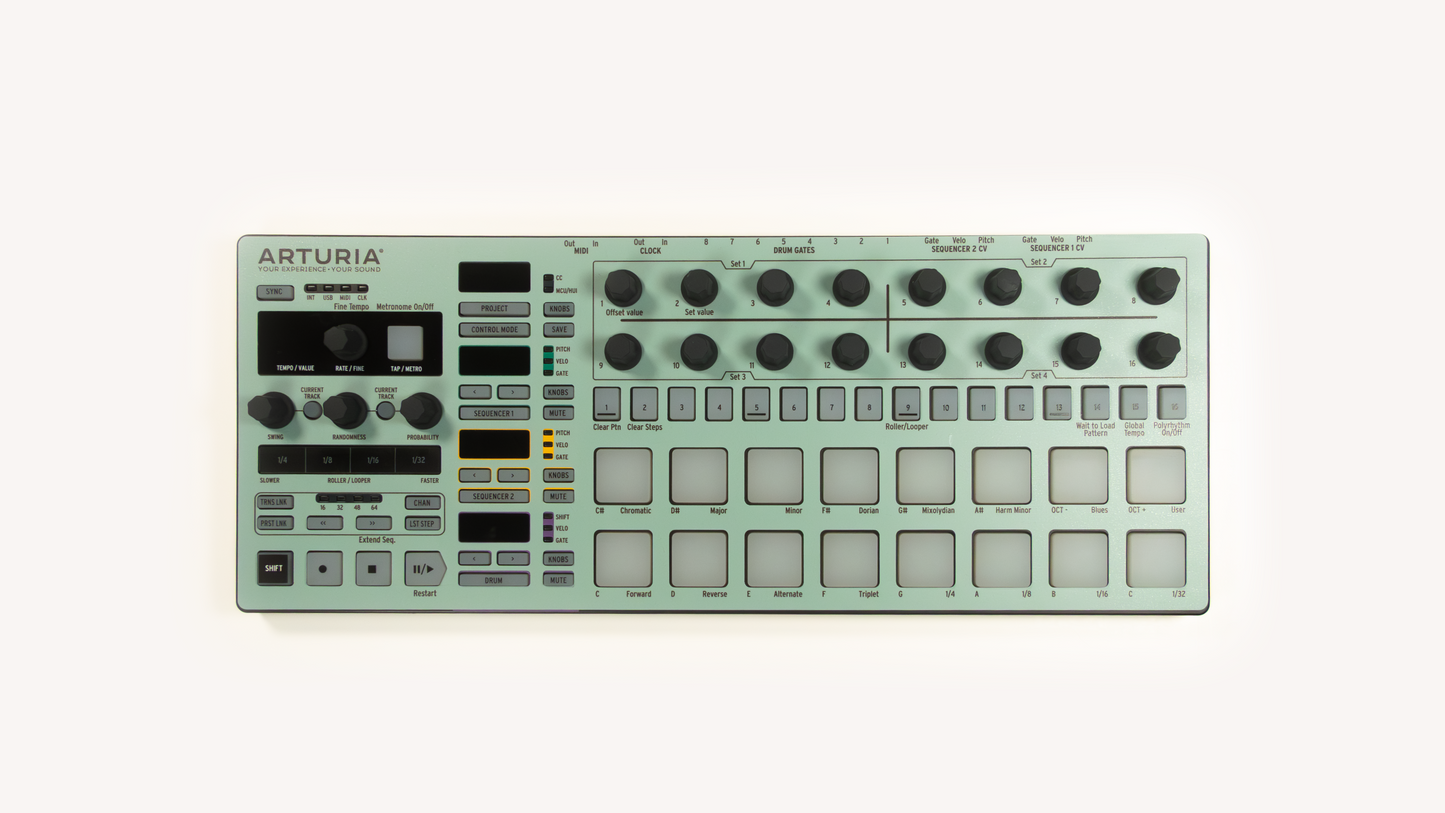 Mint coloured updated overlay for the beatstep pro